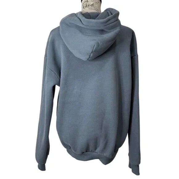 Comfrt Hoodie Blue Gray Fleece Pullover Oversized Unisex Sweatshirt Size S - Picture 3 of 7